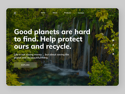 Plants Web Concept branding design education website minimal new online ui ux web website