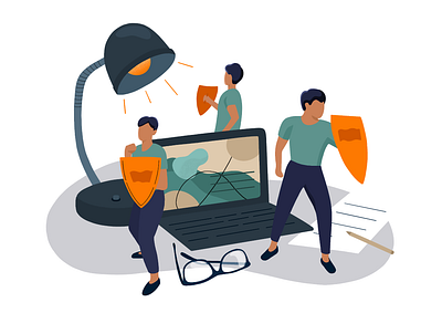 Internet Security Concept for Web Design app big big data character concept design flat icon illustration infographic protect safety sheild simple spot team vpn web