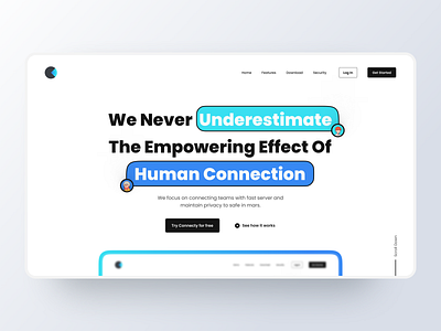 Connecty Landing page 3d avatar concept design dailyui dribbble free freebies header illustration minimalist mockups ui ux