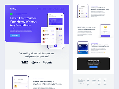 JemPay - Web Homepage Landing b2b clean design elegant finance homepage inspiration landing page minimal minimalist money payment saas simple typogaphy ui ui design user interface web design website