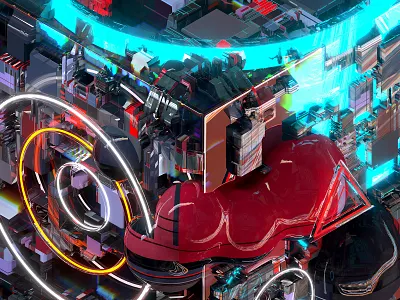 Critical Error 3d abstract c4d neon nft redshift redshift3d render