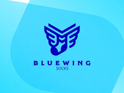 BlueWing Socks 2d blue branding design flat illustration logo minimalistic simple sock socks vector wing wings