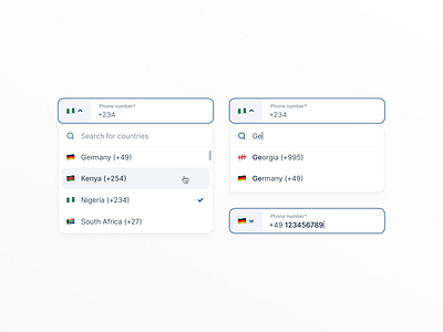 Phone Number Input Field Exploration 📱🔍 clean ui design dropdown dropdown ui fintory input input box input fields interface phone number ui