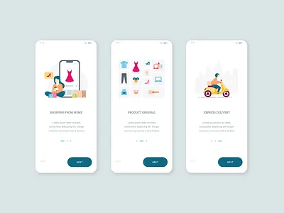 UI Oboarding Screen (Ecommerce App) design ecommerce ecommerce app ecommerce design flat design illustration ui ux vector