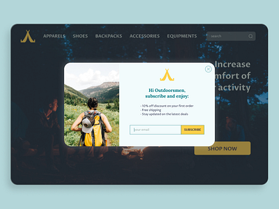 Pop-Up / Overlay Subscription Box adventure dailyui design online shop subscription box ui web