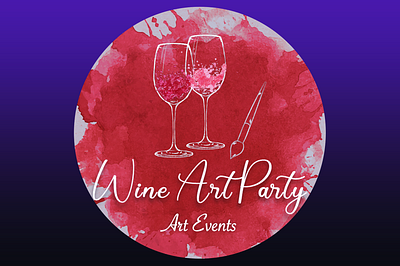 Art Event Logo: Wine Art Party branding design flat graphic design illustration illustrator logo logotype typography vector web