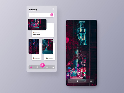 camera raw ui concept camera app cyberpunk illustration india product design tokyo ui uiux xd