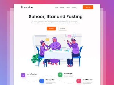 Ramadan Web Header UI clean ui fasting header ui iftar islamic landing page muslims prayer web ramadan salat ui ux design web web design website design