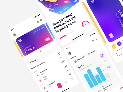 Banking App Concept application bank banking app charts credit card design figma finance finance app ios mobile app ui uidesign ux