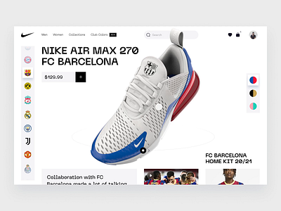 Nike — Sneaker Customization Concept 3d design ecommerce landing landing page nike sneaker soccer ui uiux