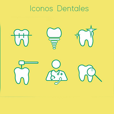 iconos dentales diseño icon illustration vector