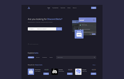 Discord bots Website app design dashboard design figma home interface product design ui user experience ux
