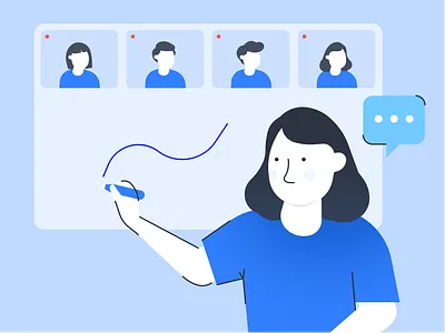 Flat Interactive Whiteboard illustration