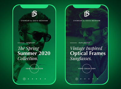 Eyewear By Bekham design minimalism mobile typography ui ui design uidesign ux ux design web