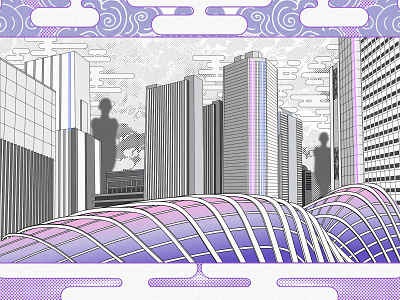 Cityscape animation buildings city cityscape futuristic illustration kvachi scene vector