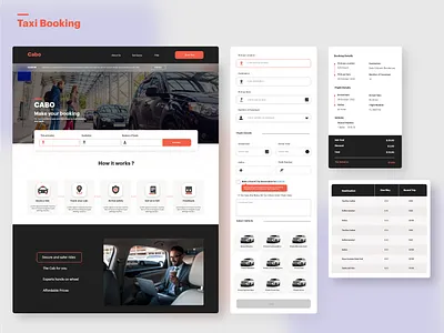 Taxi booking website design taxi booking ui ux web