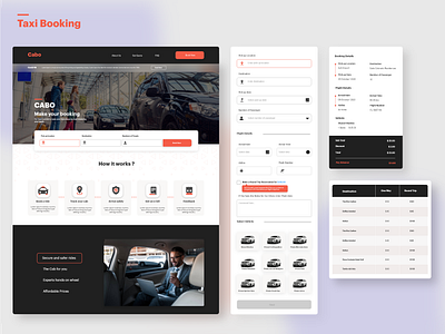 Taxi booking website design taxi booking ui ux web