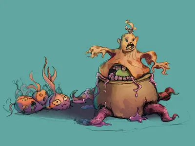 Monster 2d art art asset cartoon character concept design drawing game monster
