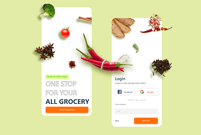 Grocery App UI Design animation app branding design icon illustration logo typography ui soft ui first design ux web