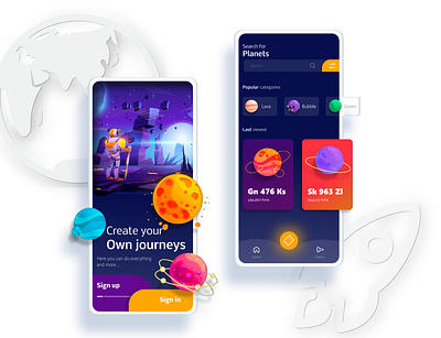 Planets App design animation app branding design icon illustration logo typography ui soft ui first design uidesign ux