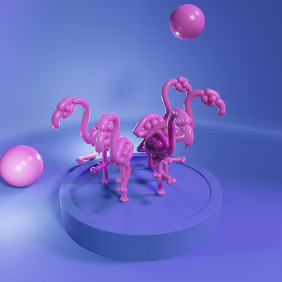 Balloon Animal Flamingo balloon flamingo gravity sketch pink vr