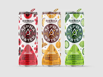 Hard Seltzer Packaging alpha water can design label new realm brewing packaging shepherd