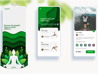 Yoga App animation app branding design icon illustration logo typography ui soft ui first design uidesign ux