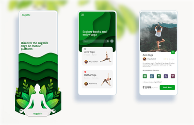 Yoga App animation app branding design icon illustration logo typography ui soft ui first design uidesign ux