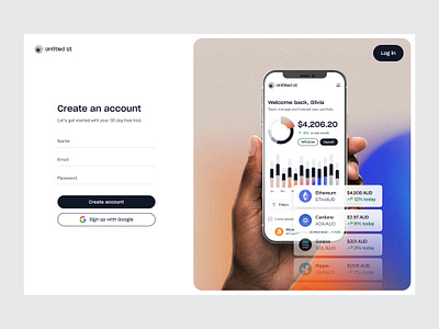 App sign up page — Untitled UI create account figma form log in login minimal minimalism sign up signup split screen user interface web design webflow