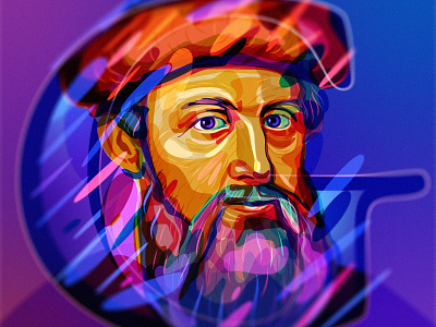 Gutenberg gutenberg illustration portrait