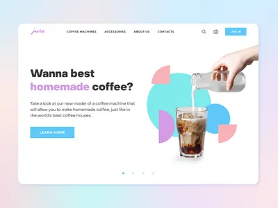 Coffee machine store first screen coffee design first screen shop store typography ui ux