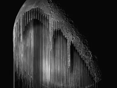 Pixel Sorted Moon digital art distortion glitch glitch art glitch effect glitchart glitchy photo effect photoshop action pixelsort pixelsorting plugins