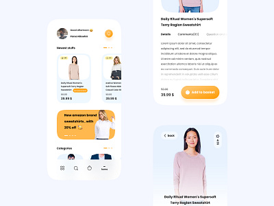 Dribbble shot HD 1 amazon cloth cta e commerce e commerce app e shop glassmorphism minimal product page user interface userinterface