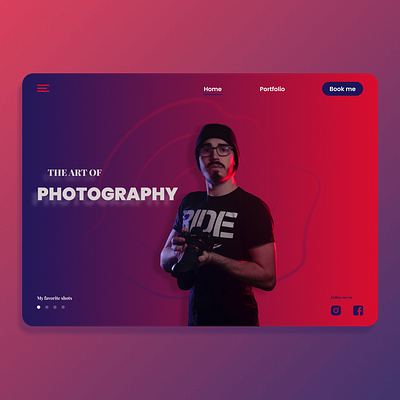 The art of photography adobexd color figmadesign inspiration landingpage prototype ui uidesign uiux web design webdesign webdesigner website