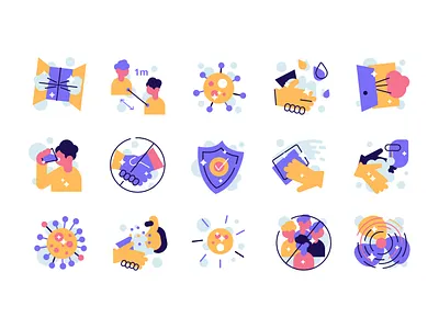 Covid-19 prevention and safety icons corona coronavirus covid 19 design distance flat hygiene icons illustration line medicine outline people prevention safety sanitizer shield vector virus washing hands