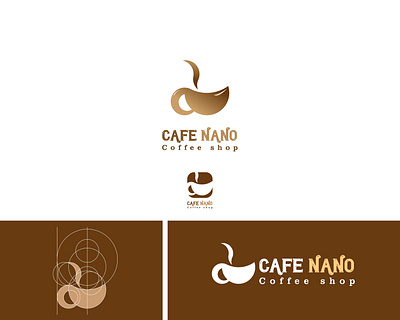 cafe nano logo design branding cafe cafe logo café design designer fibonacci food gold golden golden ratio goldenratio logo logo design logo design branding logo designer logo mark logodesign logotype maker