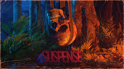 Suspense Retro Poster 3d 70s c4d cinema 4d cinema4d forest modeling skull