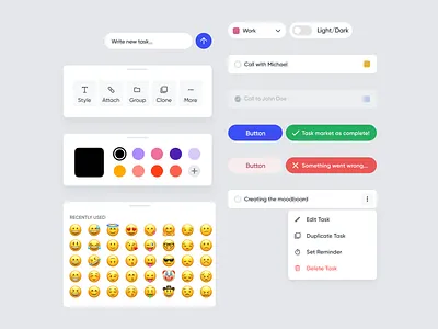 TodoList - Daily Task Management Elements app design components daily task design doist elements ios ios app mobile components modals planner task management app todo todo app todo app list todoist ui ui components ui elements ux