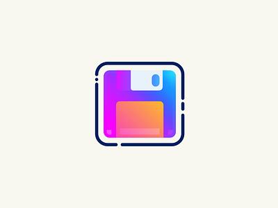 Retro Floppy Disk design flat floppydisk icon illustration line logo save ui ux vector website