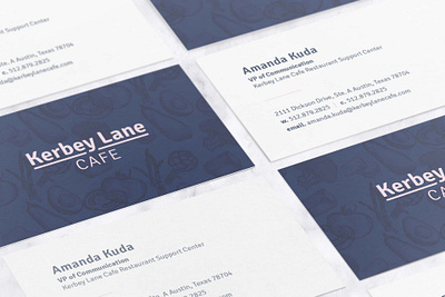 Kerbey Lane Business Cards brand design business card design logo design