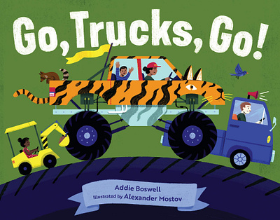 Go, Trucks, Go! - Cover Reveal board book character drawing illustration kids kids illustration people picturebook truck