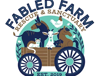 Fabled Farm Logo animals farm illustration logo non profit rescue