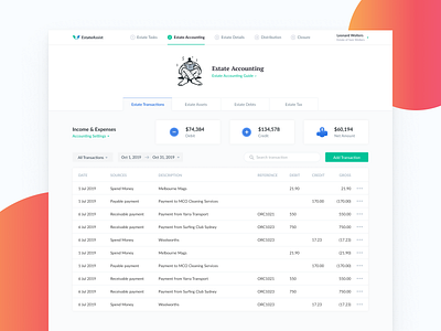 Transactions - Old Draft accountant accounting accounting software add asset add transaction assets credit debit debt debts estate estate assist history net amount tax taxes transaction transaction history transactional transactions