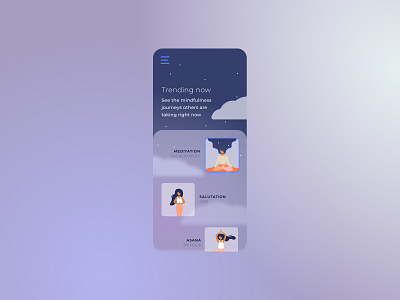 069 #DailyUI Trending app design dailyui dailyui069 dailyuichallenge design illustration illustration digital meditation mindfullness ui ui design ux yoga