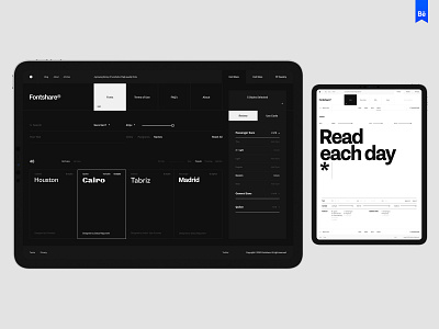 Fontshare design desktop flat minimal typo typography ui ux web website