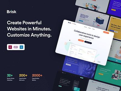 Brisk - Multi-Purpose Elementor WordPress Theme agency blog consultant website creative elementor elementor templates landing page page builder web design website wordpress wordpress development wordpress theme