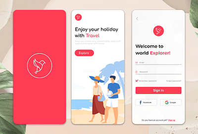 App Travel app ui ux uxui vector