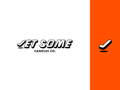 Jet Some Candles Co. - candle company 3d airline airplane branding candle candles flat logo logotype plane retro simple