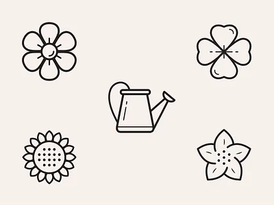 Watering the Flowers Icons icons outline spring sunflower