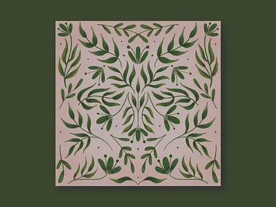 Green Flora botanical flora floral print green illustration leaves motiff pattern symmetry